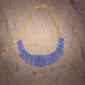 24 inch long blue shell necklace